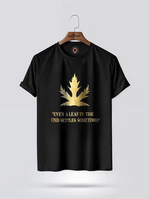 Men's Golden Leaf Printed T-shirt