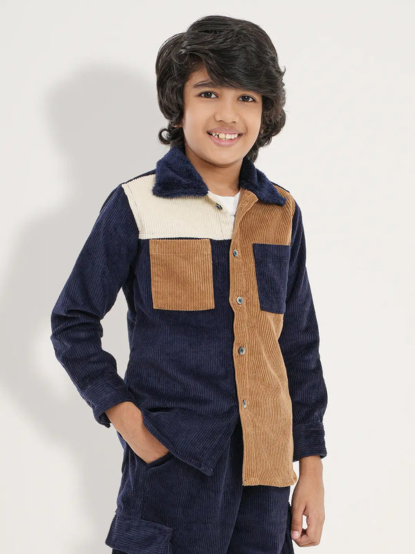 Boys Cordroy Full Sleeve Shirt - KLOTHEN