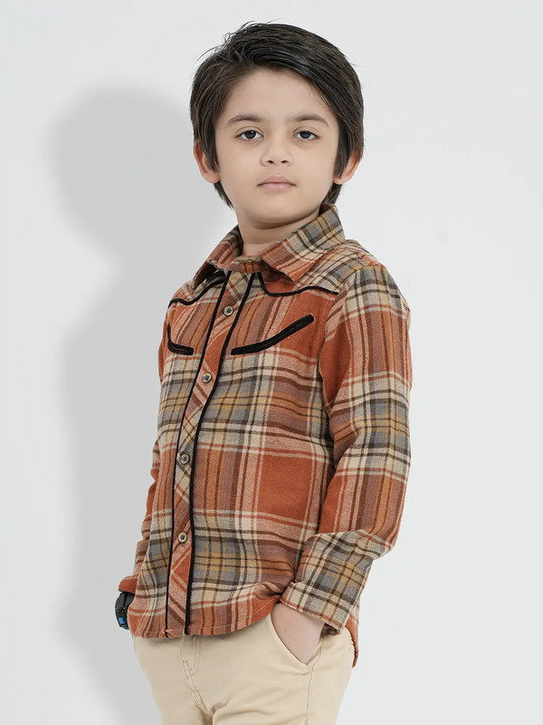 Boys Cowboy Tartan FS Shirt - KLOTHEN