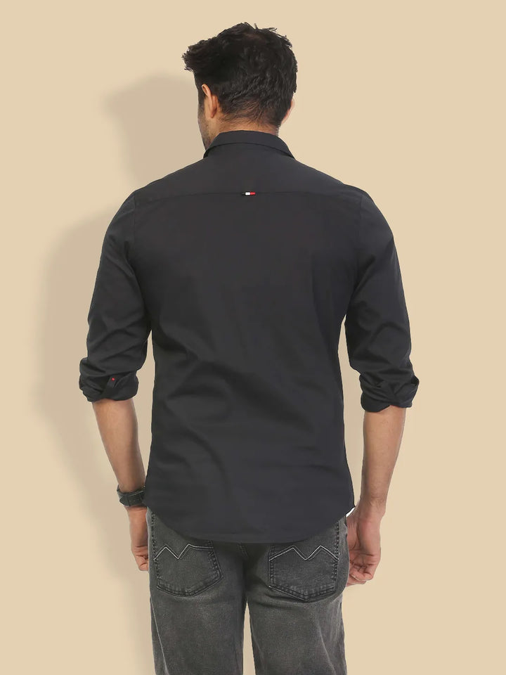 Men's Full Sleeve Black Casual Shirt - Klothen