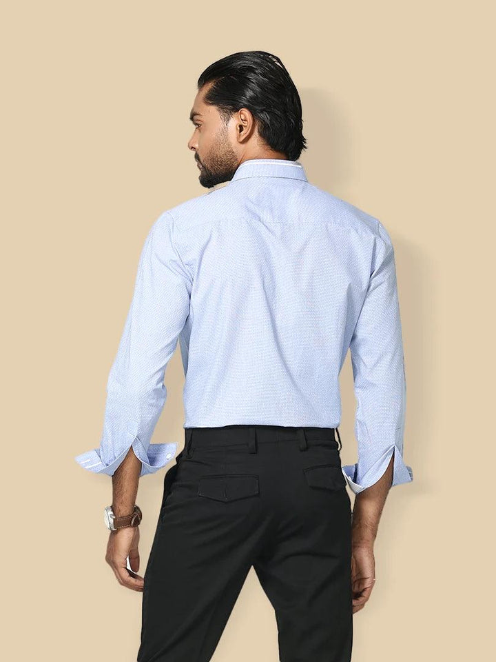 Cotton Blue Full Sleeve Formal Shirt