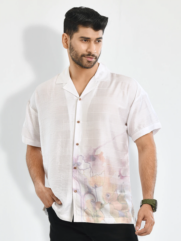 Falgun Charm White Printed Shirt - KLOTHEN