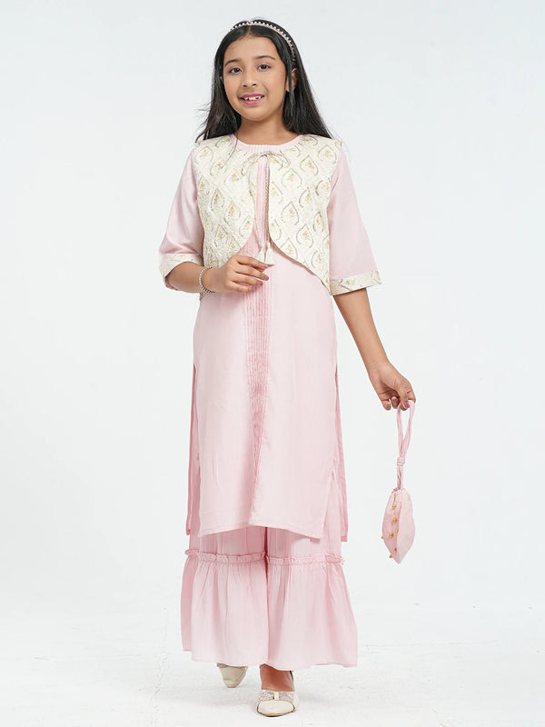 Girls Ethnic Coty Set With Bag | Girls Co-Ord | KLOTHEN