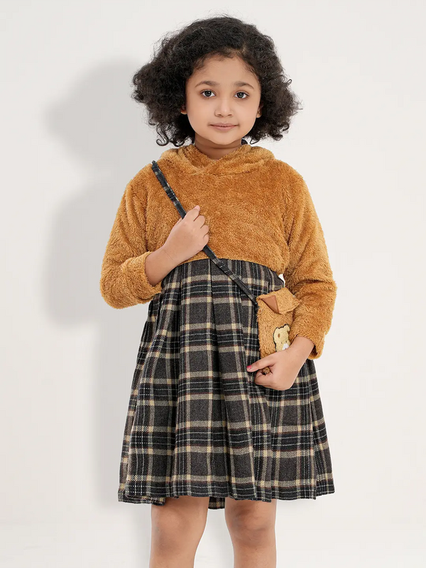 Girls Hoodie Frock with Bag