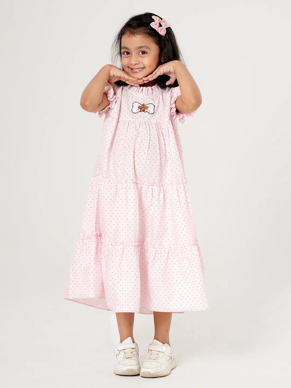 Girls Polka Dot Printed  Frock