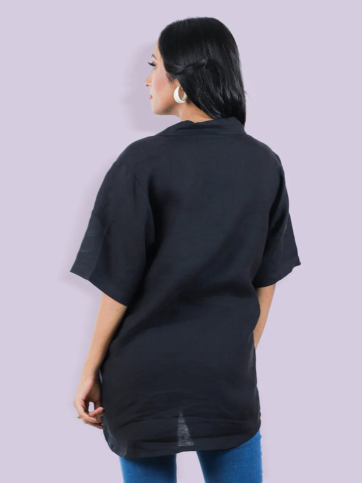 Women Black Casual Shirt - Klothen
