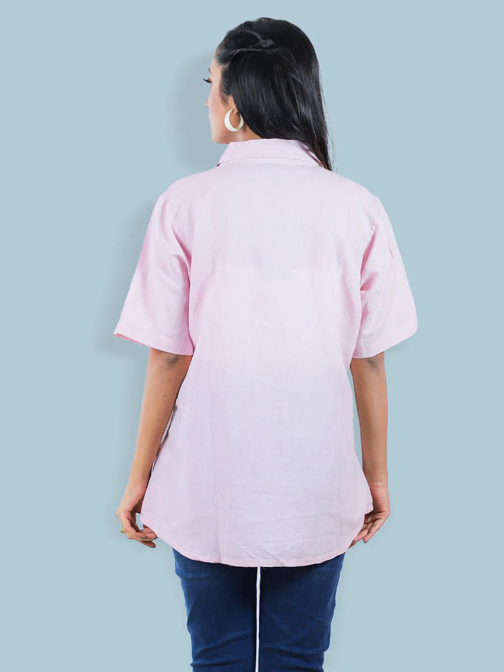 Women Light Peach Casual Shirt - Klothen