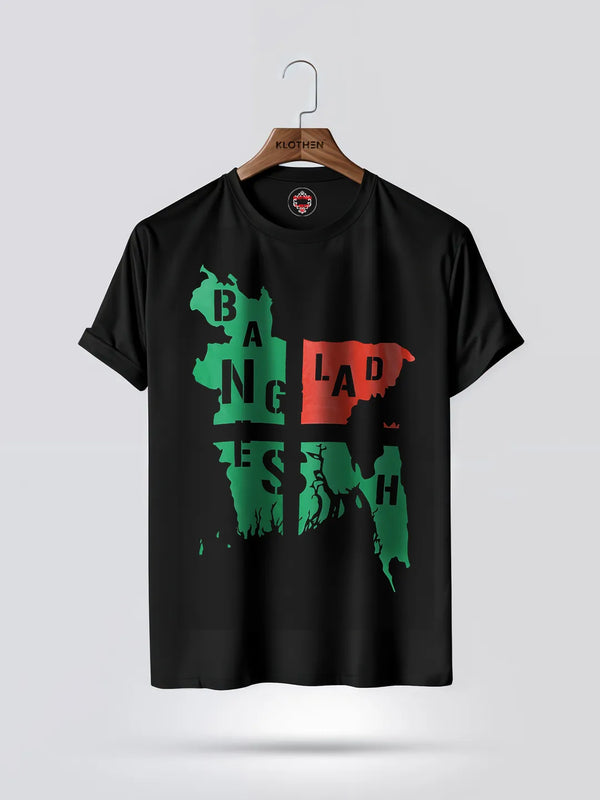 Men's Bangladesh Map Printed T-shirt
