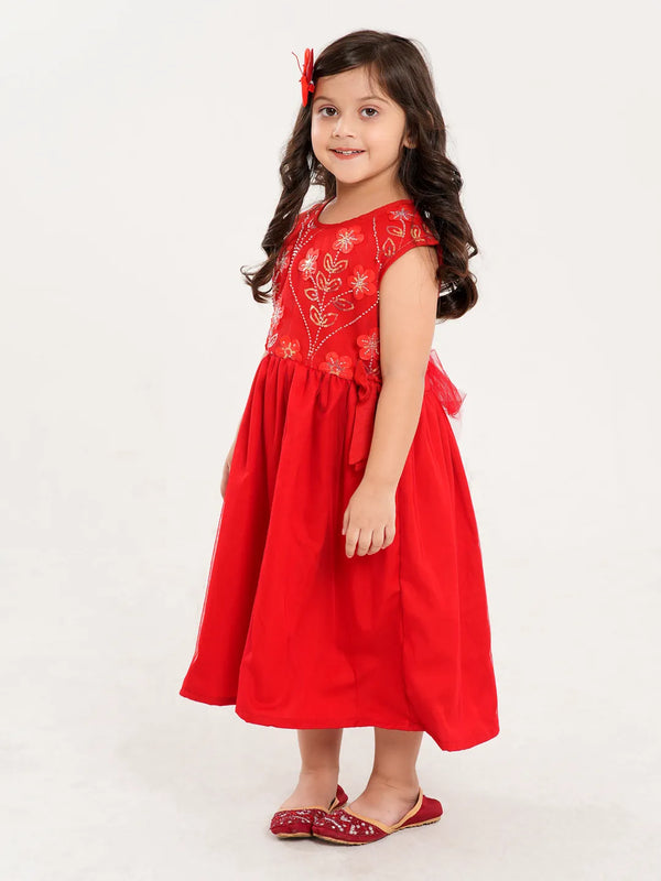 Kids Girls Exclucive Red Party Frock