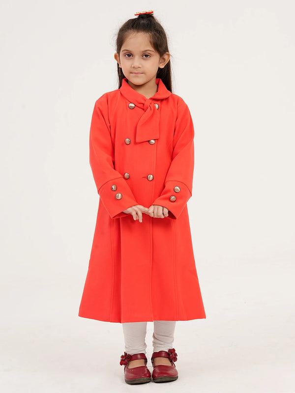 Girls’ Red Long Coat | Girls Tops | KLOTHEN