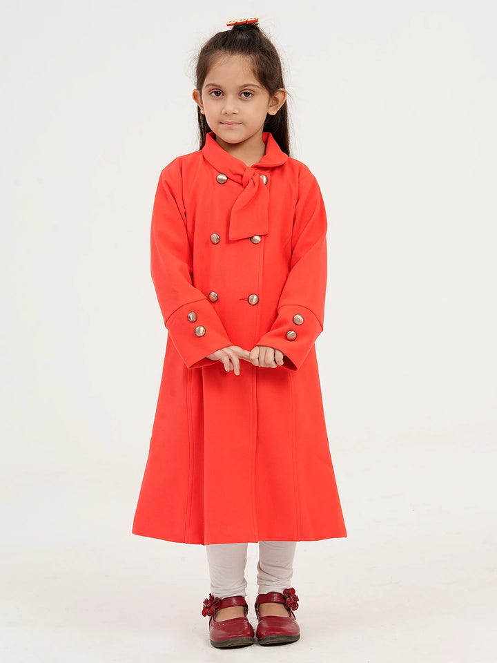 Girls’ Red Long Coat | Girls Tops | KLOTHEN