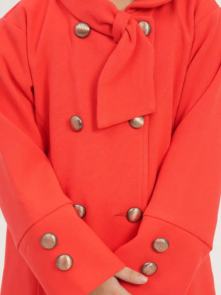 Girls’ Red Long Coat | Girls Tops | KLOTHEN