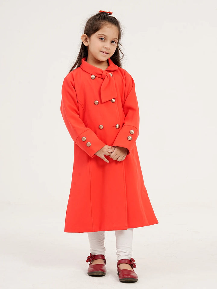 Girls’ Red Long Coat | Girls Tops | KLOTHEN