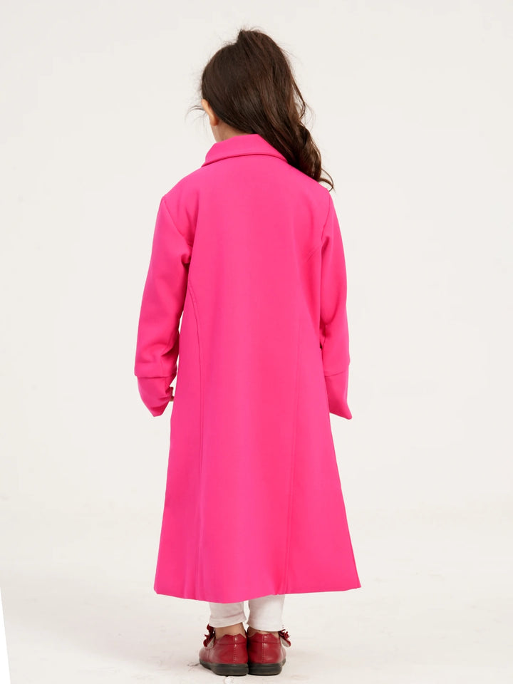 Girls’ Pink Long Coat | Girls Tops | KLOTHEN