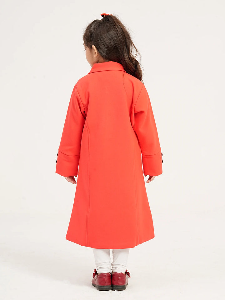 Girls’ Red Long Coat | Girls Tops | KLOTHEN