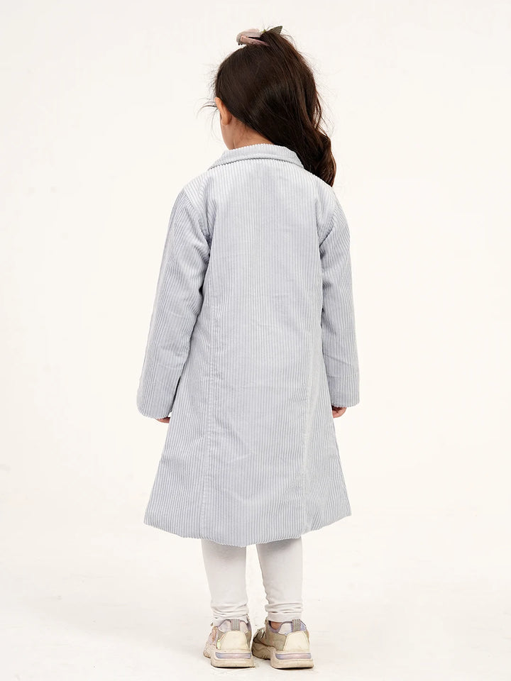 Girls Winter Long Jacket - Light Grey | Girls Jacket | KLOTHEN