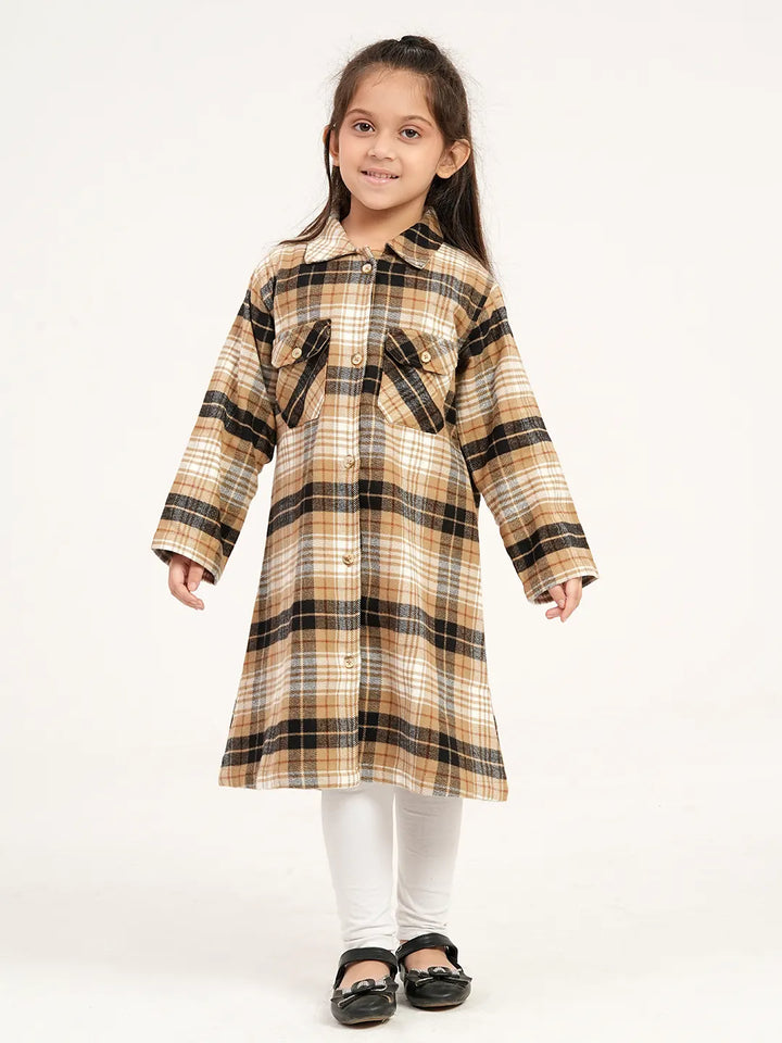 Girls’ Flannel Long Shirt | Girls Tops | KLOTHEN
