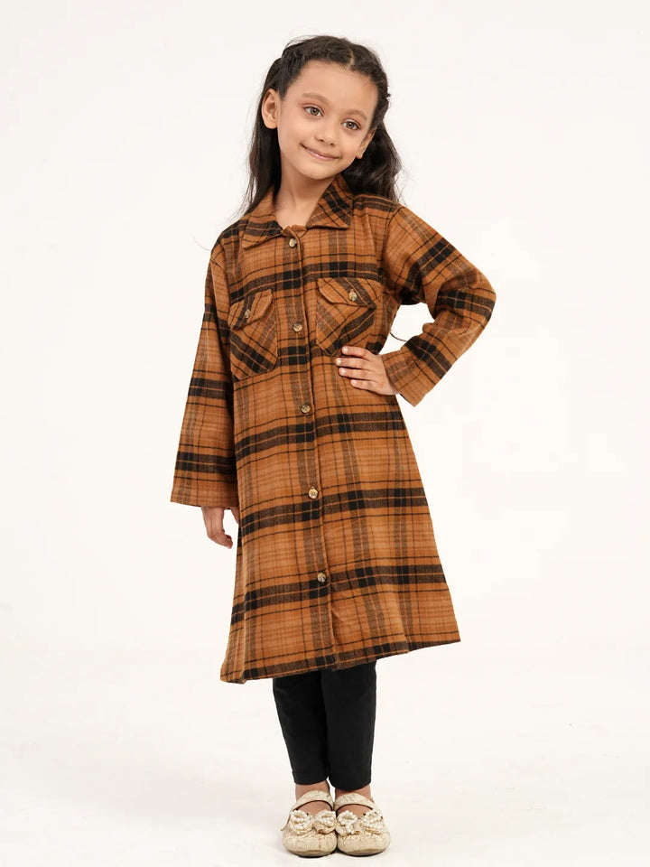 Girls’ Flannel Long Shirt | Girls Tops | KLOTHEN