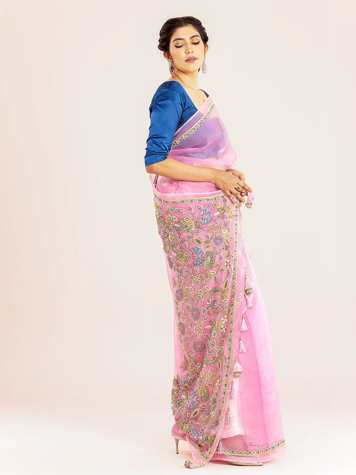 Light Pink Muslin Saree | Saree | KLOTHEN