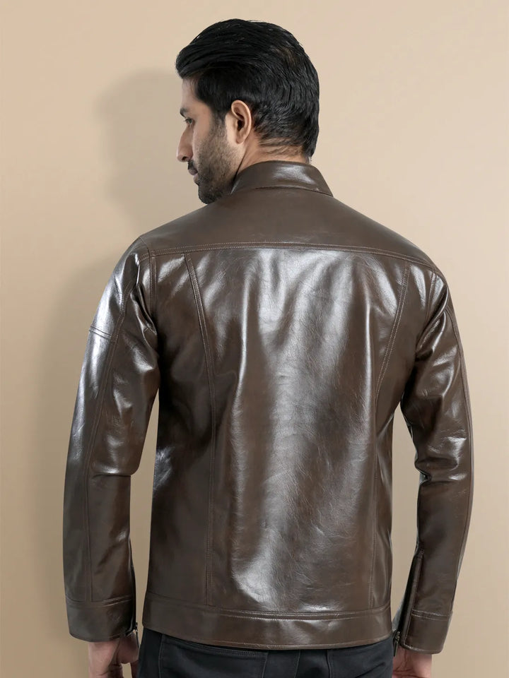 Men's Biker KN Leather Jacket - KLOTHEN