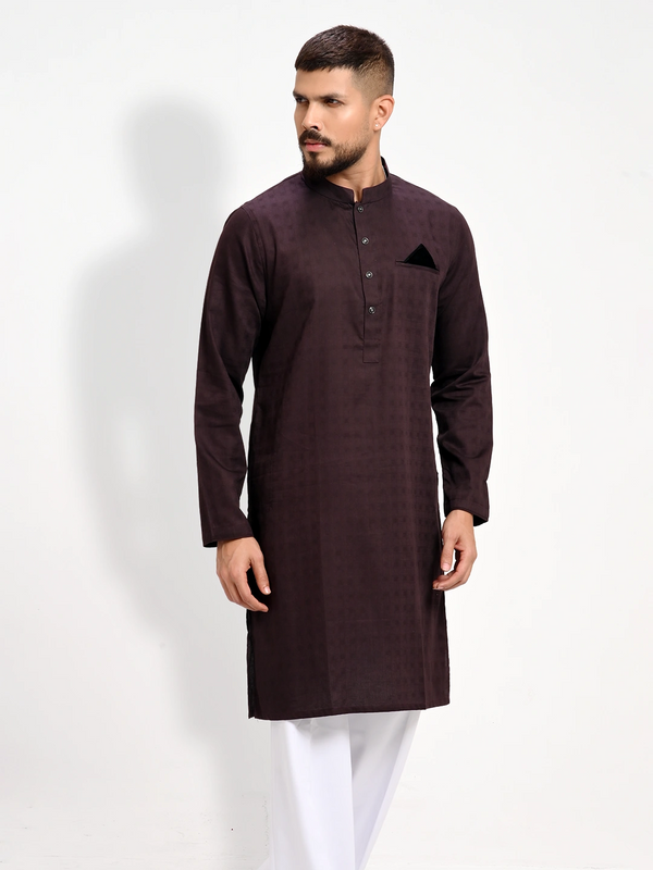 Men's Essential Cotton Regular Fit Panjabi With Pocket - KLOTHEN