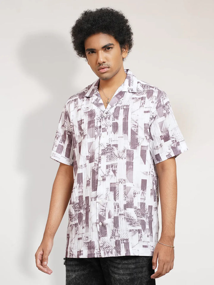 Men's Abstract Printed Resort Shirt | Half Sleeve Casual Shirt | KLOTHEN