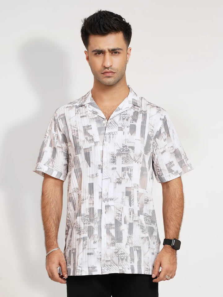 Men's Abstract Printed Resort Shirt | Half Sleeve Casual Shirt | KLOTHEN