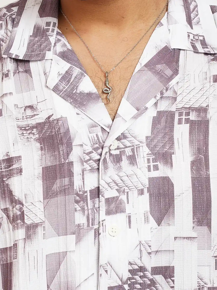 Men's Abstract Printed Resort Shirt | Half Sleeve Casual Shirt | KLOTHEN