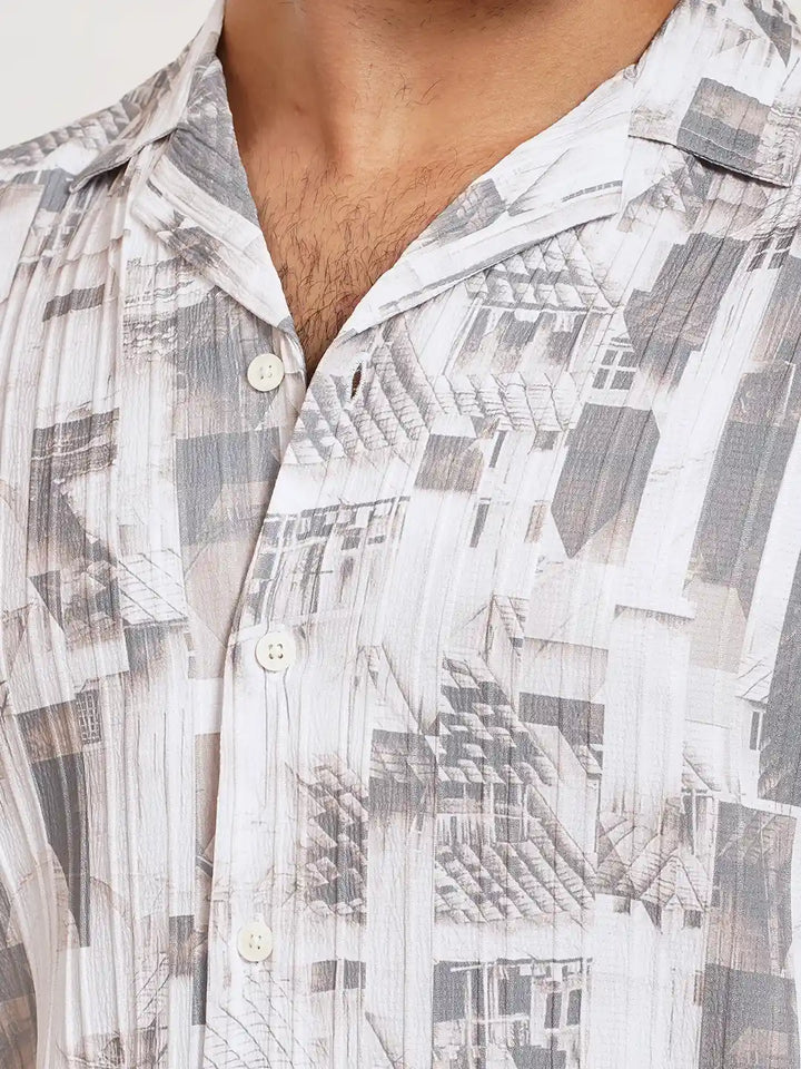 Men's Abstract Printed Resort Shirt | Half Sleeve Casual Shirt | KLOTHEN
