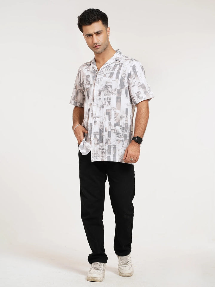 Men's Abstract Printed Resort Shirt | Half Sleeve Casual Shirt | KLOTHEN