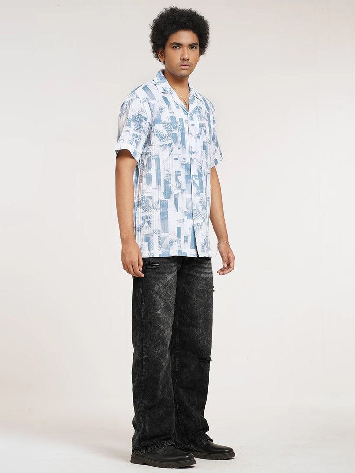 Men's Abstract Printed Resort Shirt | Half Sleeve Casual Shirt | KLOTHEN