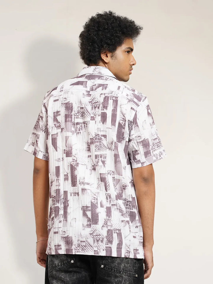 Men's Abstract Printed Resort Shirt | Half Sleeve Casual Shirt | KLOTHEN