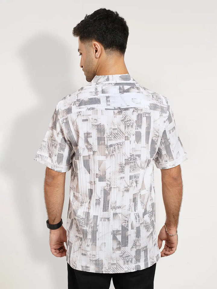 Men's Abstract Printed Resort Shirt | Half Sleeve Casual Shirt | KLOTHEN