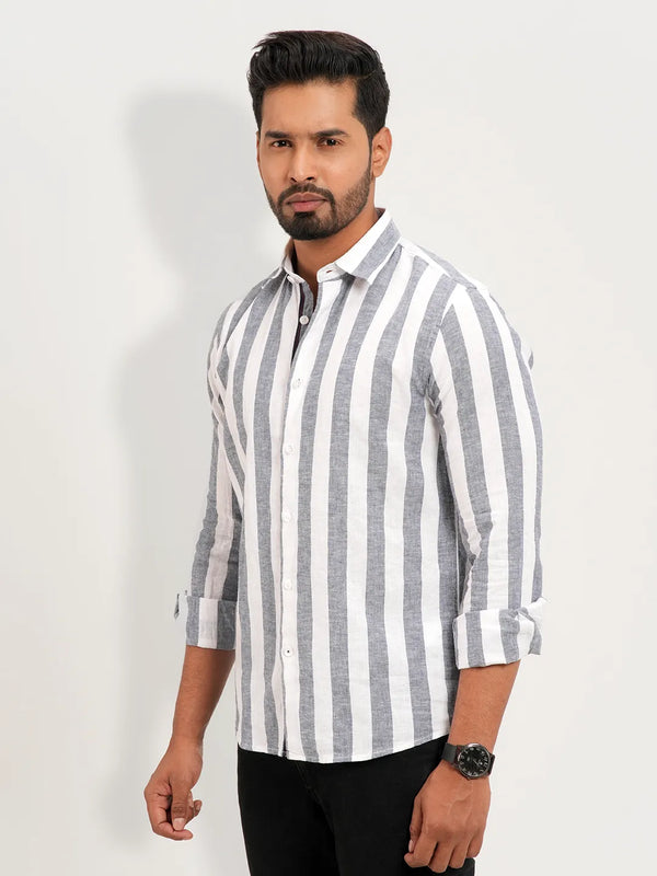 Men's Ash Stripe Full Sleeve Casual Shirt