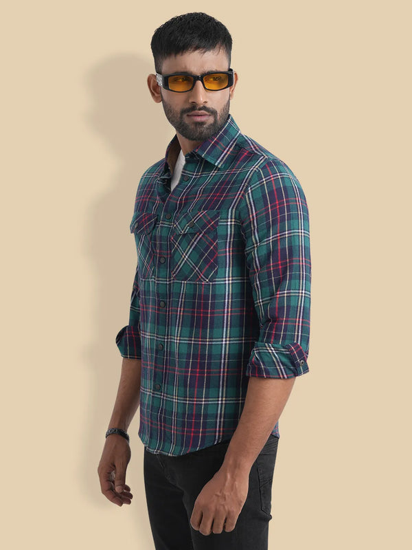Men's Flannel Check Full Sleeve Shirt - KLOTHEN