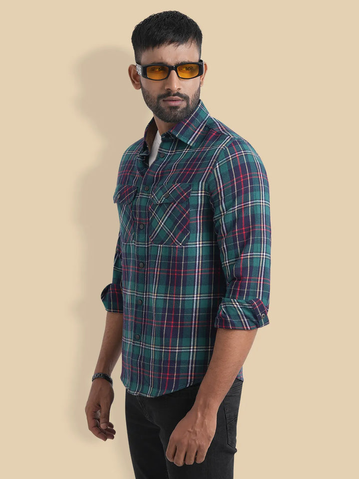 Men's Flannel Check Full Sleeve Shirt - KLOTHEN