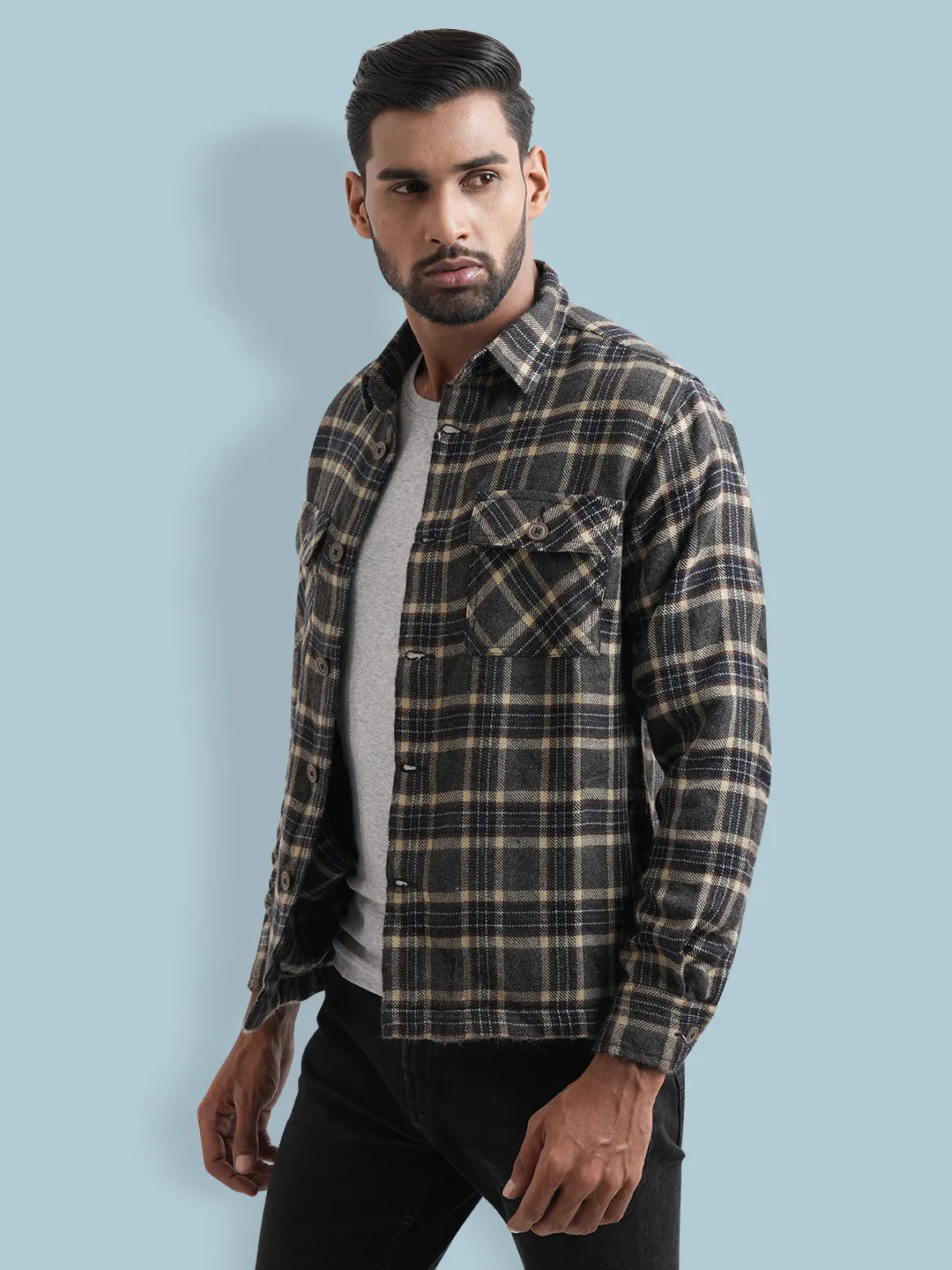 Men's Flannel Check Shacket – KLOTHEN