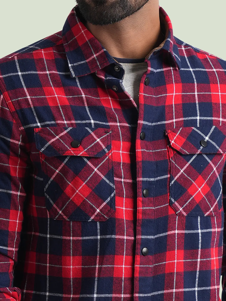 Men's Flannel Colorful Full Sleeve Shirt - KLOTHEN