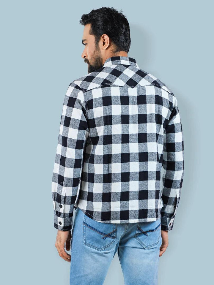 Men's Flannel Window Plate Casual Full Sleeve Shirt