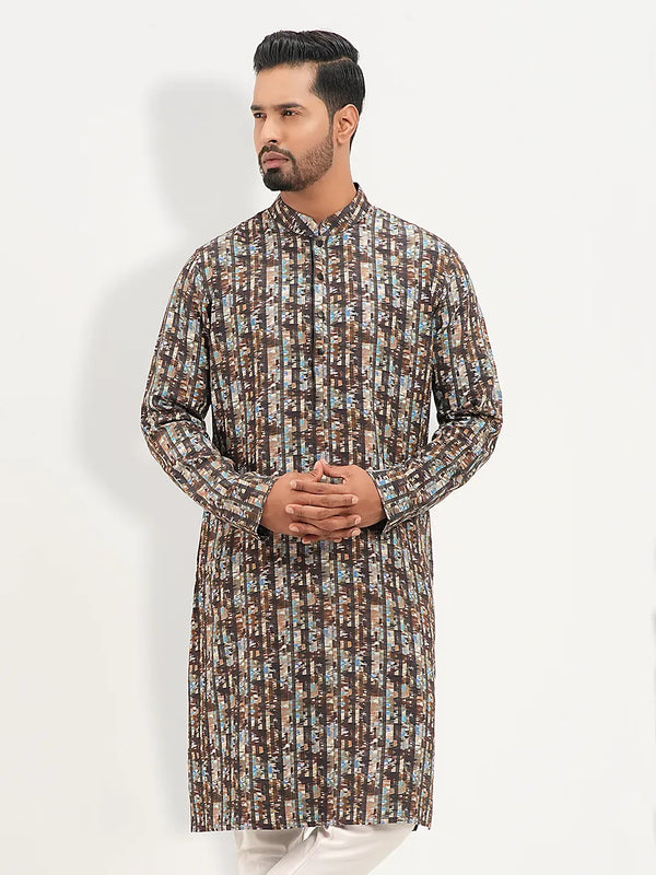 Men's Umber Brown Panjabi