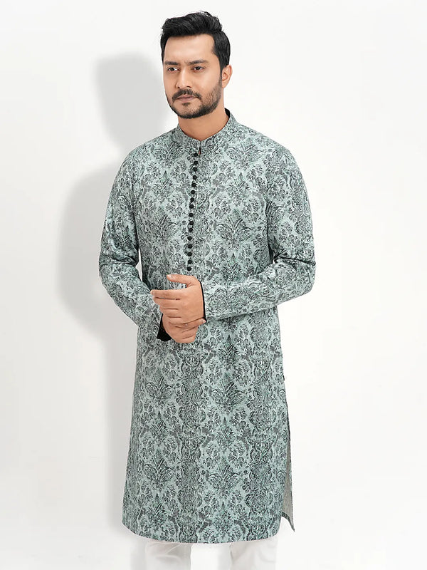 Men's Premium Topaz Green Panjabi