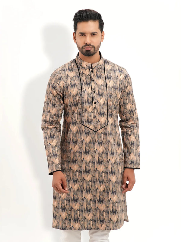 Men's Light Apricot Ethnic Panjabi