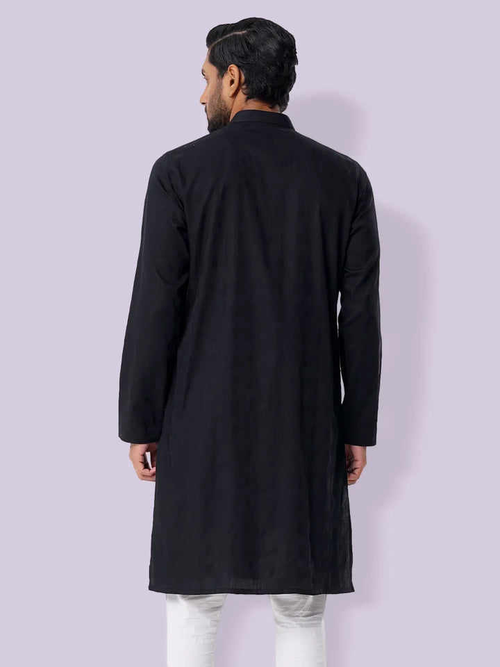 Men's Panjabi in Premium Black - Klothen
