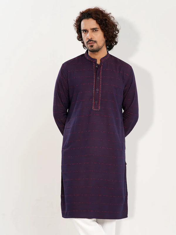 Men's Premium Bambo Silk Karchupi Work Panjabi