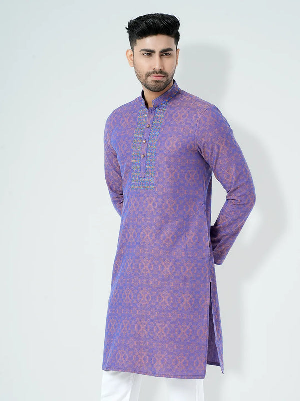 Men's Premium Textured Embroidered Panjabi