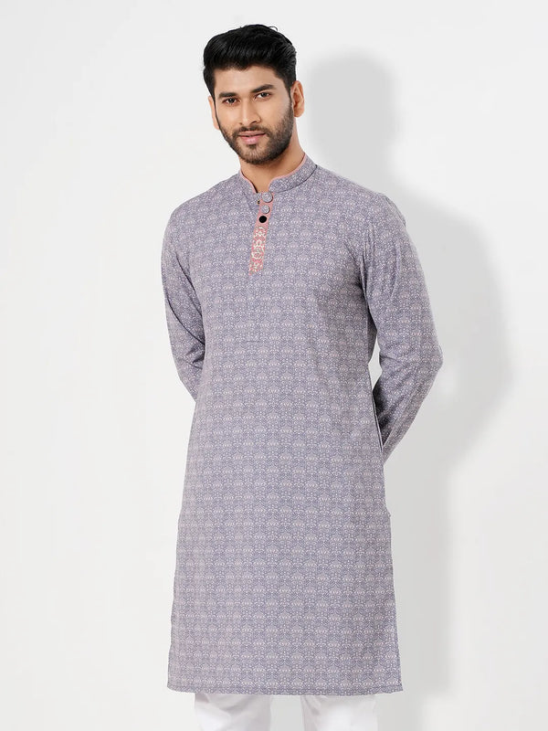 Men's Printed Detail Base Panjabi - KLOTHEN