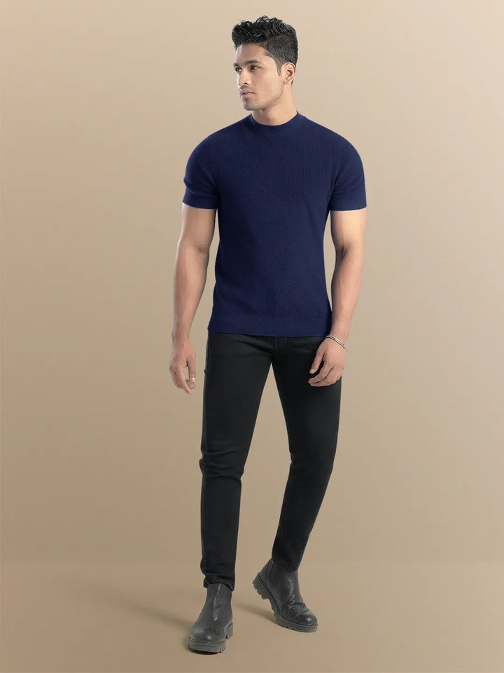 Men's Round Neck Short sleeve Sweater - KLOTHEN