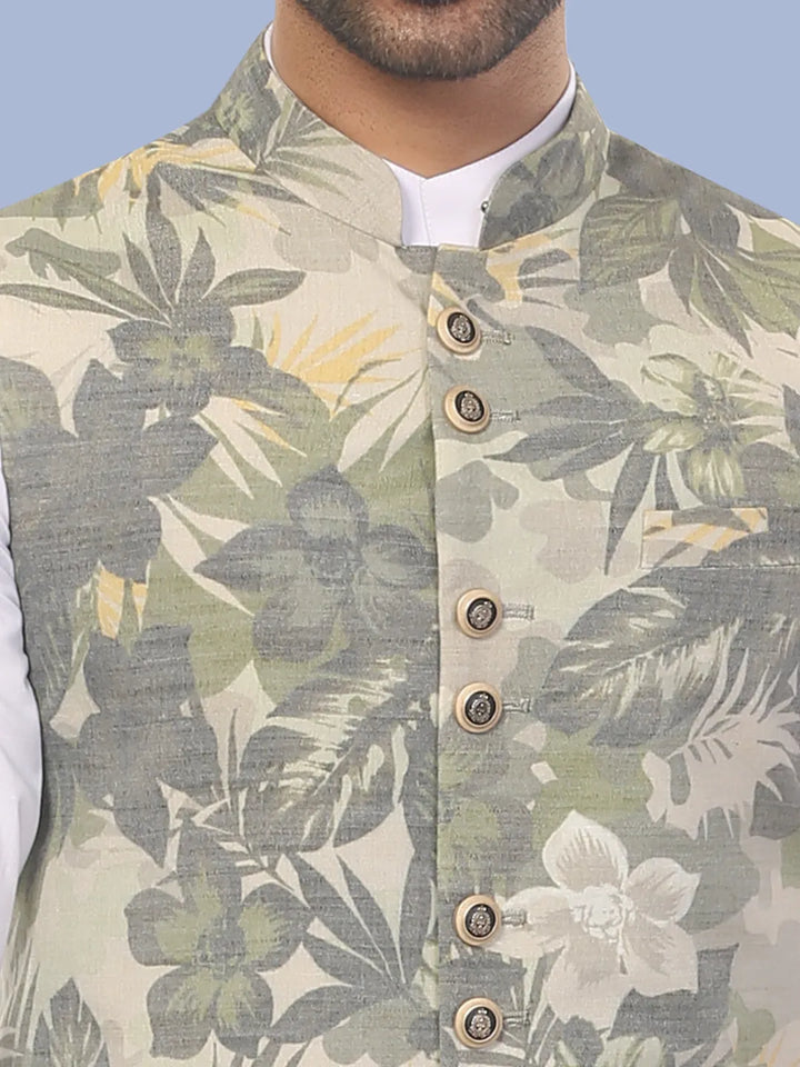 Men's Shadow Flower Classic Asymmetric Cut Vest - KLOTHEN