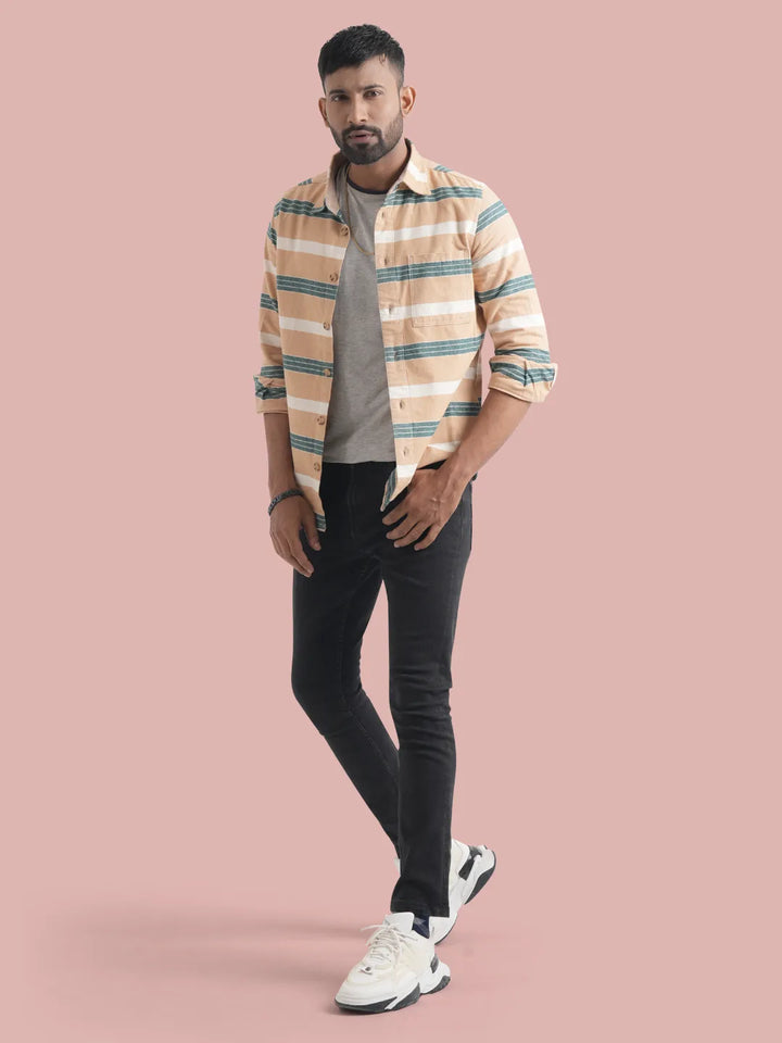 Men's Vertical Shape Full Sleeve Shirt - KLOTHEN