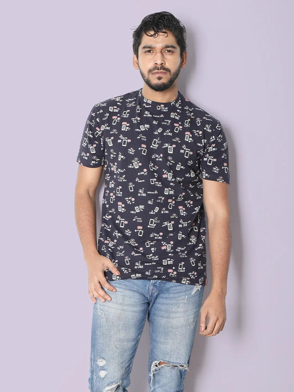 Men's Printed Round Neck Tee - Klothen